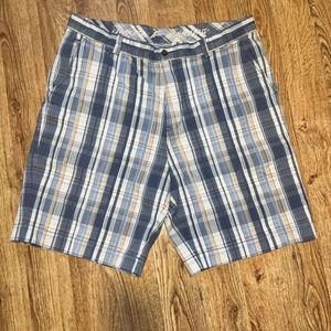 Tommy Bahama Plaid Shorts Bermuda Pockets Cotton Silk Blend Stitched Men's 38